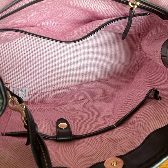 Dooney & Bourke Croc Embossed Black / Eggplant Tote - Picture 11 of 13